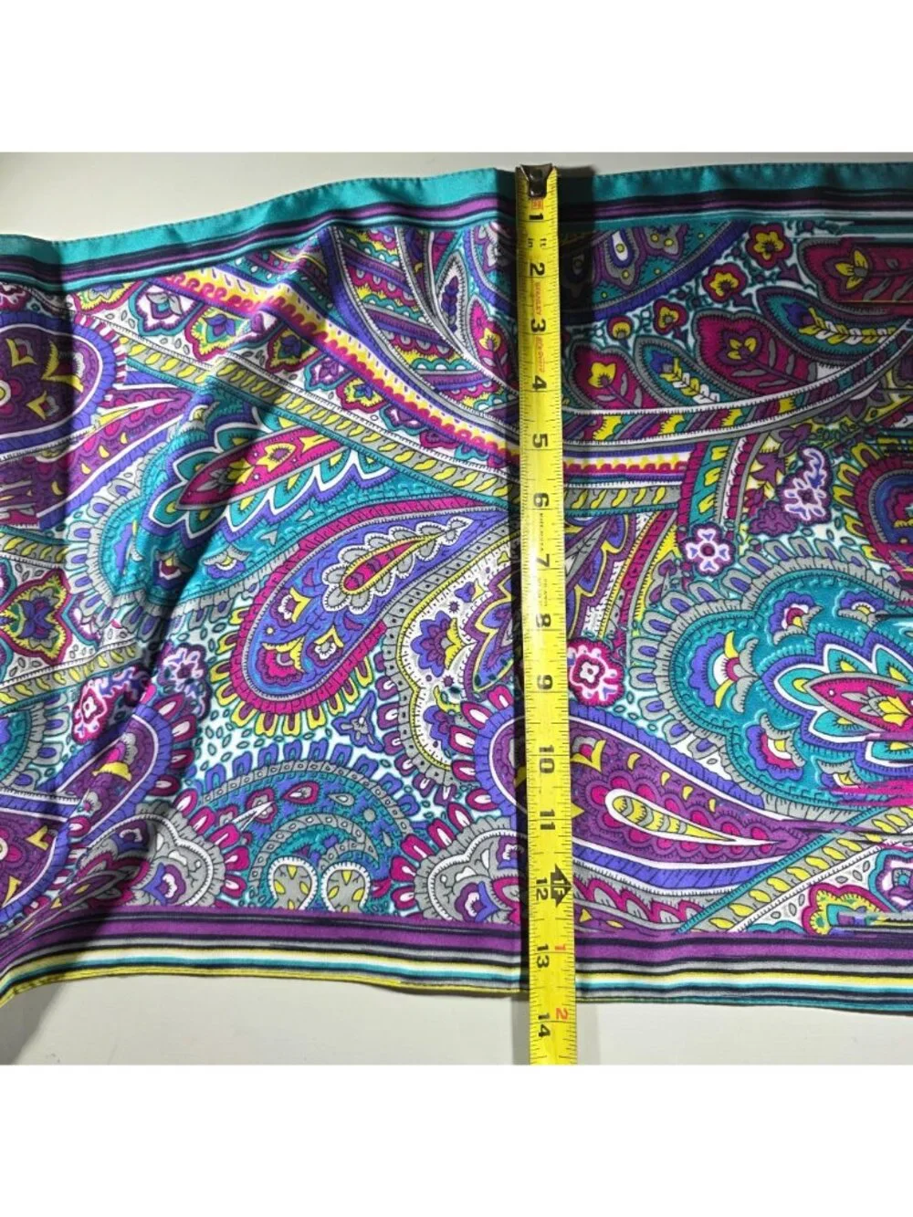 Scarf paisley boho Anne Klein Womens Striped Scarf purple teal yellow statement